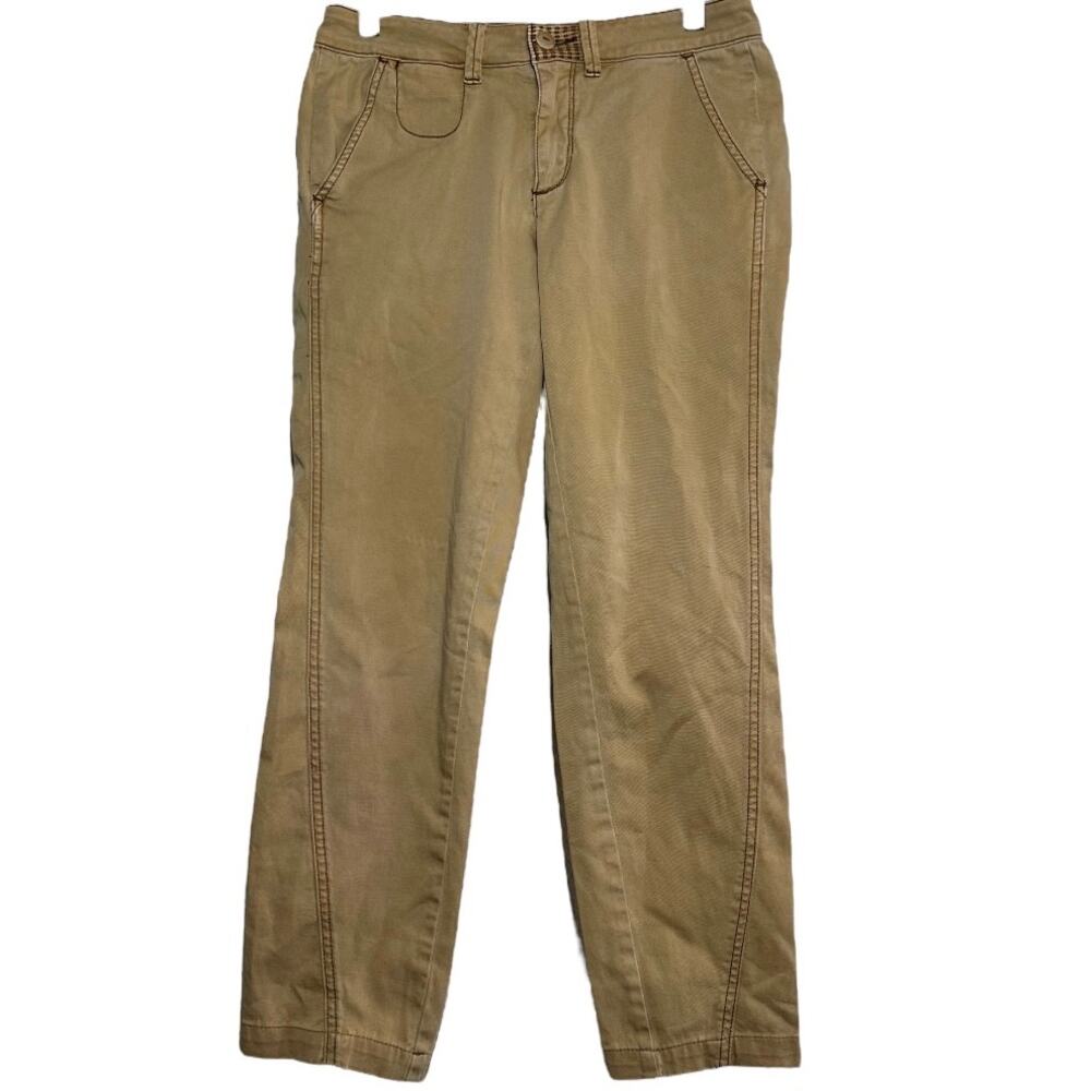 Anthropologie Chinos Pants Cotton Tapered Ankle Relaxed 5-Pocket Tan 31x28 - Picture 2 of 7